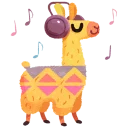 Sticker 🎧 hipster llama