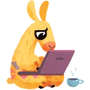 Sticker 💻 hipster llama