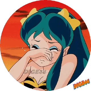 Sticker 😢 @STIKERFORALL URUSEI YATSURA LAMU' LUM PHOTO-CIRCLE