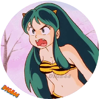 Sticker 🤬 @STIKERFORALL URUSEI YATSURA LAMU' LUM PHOTO-CIRCLE