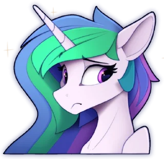 Sticker 😟 Celestia emotions (Yakovlev-vad)