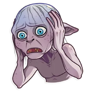 Sticker 😨 Gollum (@dailystkrbot)