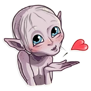 Sticker 😘 Gollum (@dailystkrbot)