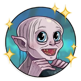 Sticker 😲 Gollum (@dailystkrbot)