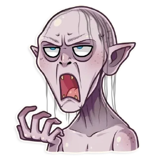 Sticker 😫 Gollum (@dailystkrbot)