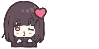 Sticker 😘 Menhera-chan. Emoji :: @line_stickers