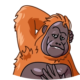 Sticker 😘 Orangoutang