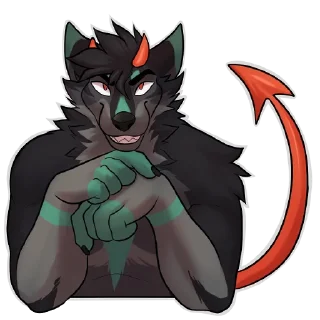 Sticker 😈 Nate the Wolfdog