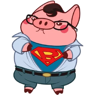 Sticker 🦸‍♂️ Свин Валера / Pig Valera (@Mari_Deinos)