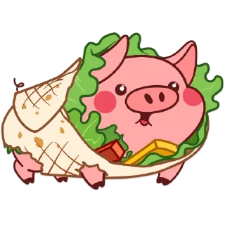 Sticker 🌯 Свин Валера / Pig Valera (@Mari_Deinos)