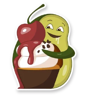 Sticker 😋 Avocado family