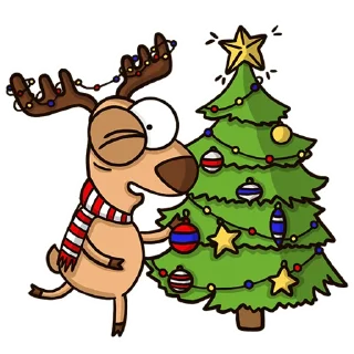 Sticker 🎄 Новогодний олень