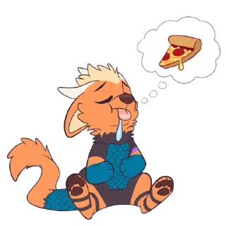 Sticker 🍖 Kula the Dragon-Wolf