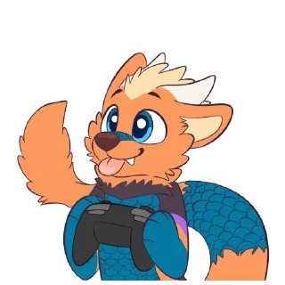 Sticker 🎮 Kula the Dragon-Wolf