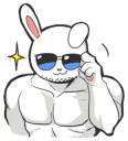 Sticker 😎 Rabbo the Muscle Rabbit by Babustudio