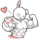 Sticker 💖 Rabbo the Muscle Rabbit by Babustudio