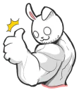 Sticker 👍 Rabbo the Muscle Rabbit by Babustudio