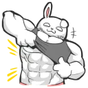 Sticker 💪 Rabbo the Muscle Rabbit by Babustudio