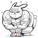 Sticker 🚽 Rabbo the Muscle Rabbit by Babustudio