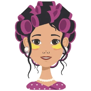 Sticker 😊 Woman in curlers