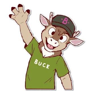 Sticker 👋 Buck the Deer!