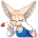 Sticker 😘 Fenneko from Aggretsuko (by @SiDniTheFox)