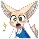 Sticker 😲 Fenneko from Aggretsuko (by @SiDniTheFox)