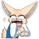 Sticker 😱 Fenneko from Aggretsuko (by @SiDniTheFox)