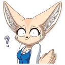 Sticker 😰 Fenneko from Aggretsuko (by @SiDniTheFox)