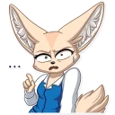 Sticker 😥 Fenneko from Aggretsuko (by @SiDniTheFox)