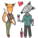 Sticker 🍷 Wolf and Fox