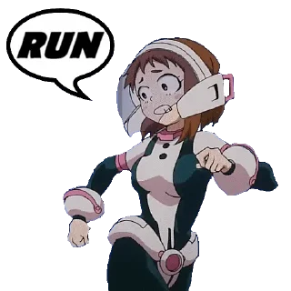 Sticker 🏃‍♀️ OCHAKO URARAKA @STIKERFORALL