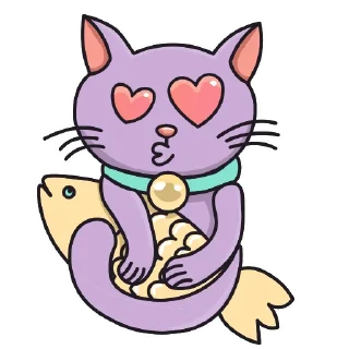 Sticker 😘 Purple Cat