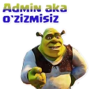 Sticker 👉 Shrek (O`zbekcha stickerlar to`plami)