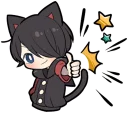 Sticker 👍 Black Kitten (3)