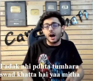 Sticker 🥴 CarryMinati TikTok Vs YouTube @IndianSticker