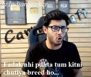 Sticker 😃 CarryMinati TikTok Vs YouTube @IndianSticker