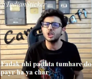 Video sticker 🦵 CarryMinati TikTok Vs YouTube @IndianSticker