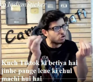 Sticker 👧 CarryMinati TikTok Vs YouTube @IndianSticker