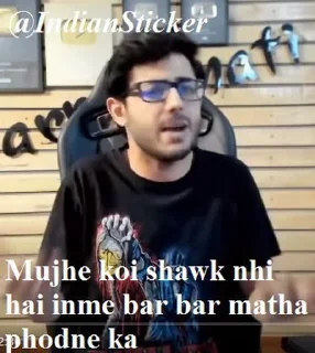 Sticker 😒 CarryMinati TikTok Vs YouTube @IndianSticker