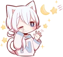 Sticker 🌙 White Kitten (4)