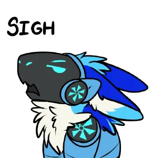 Sticker 😮‍💨 Dat Blue Protogen