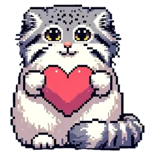 Sticker ❤️ pixel-manul