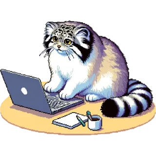 Sticker 💻 pixel-manul