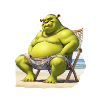 Sticker 🏖 Shrek by @MadeByNeuralNetwork