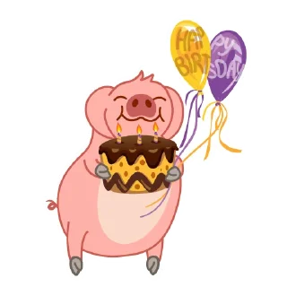 Sticker 🎂 Свинка Гилт