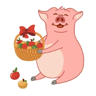 Sticker 🎁 Свинка Гилт