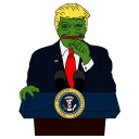 Sticker 🤔 PePe Trump @kyprijan