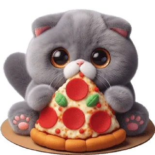 Sticker 🍕 Серый котик @Nyasticks