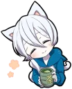 Sticker 🍵 White Kitten